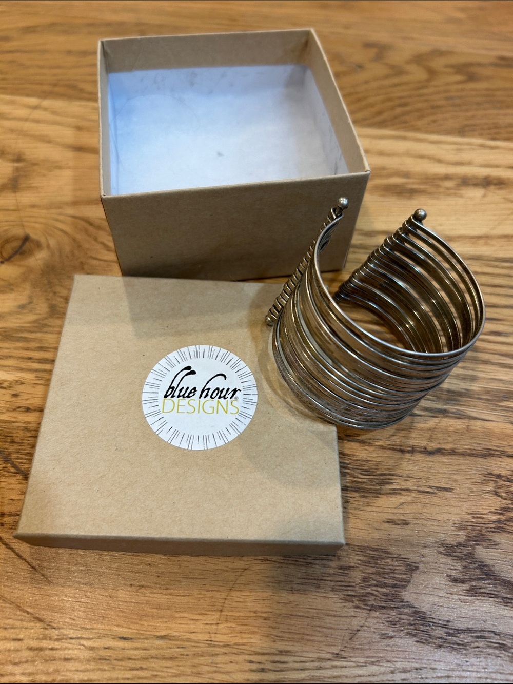 Silver Multi-Band Statement Cuff Bracelet - small bracelet